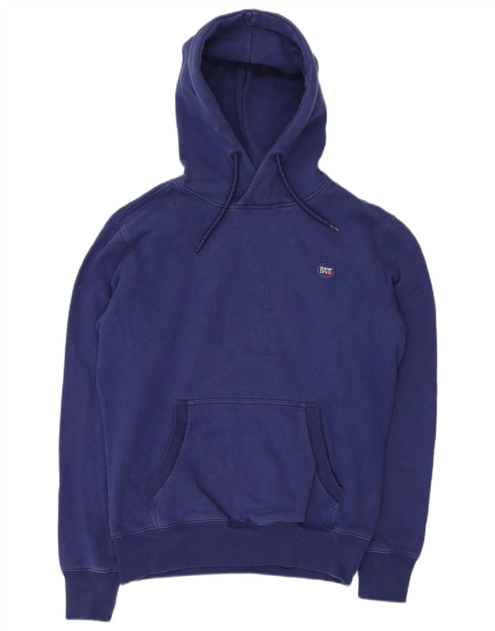SUPERDRY Hættetrøje til mænd mellemblå bomuld