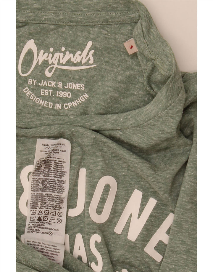 Jack & Jones Herre grafisk T-shirt Top Lille Grøn Flecked Polyester