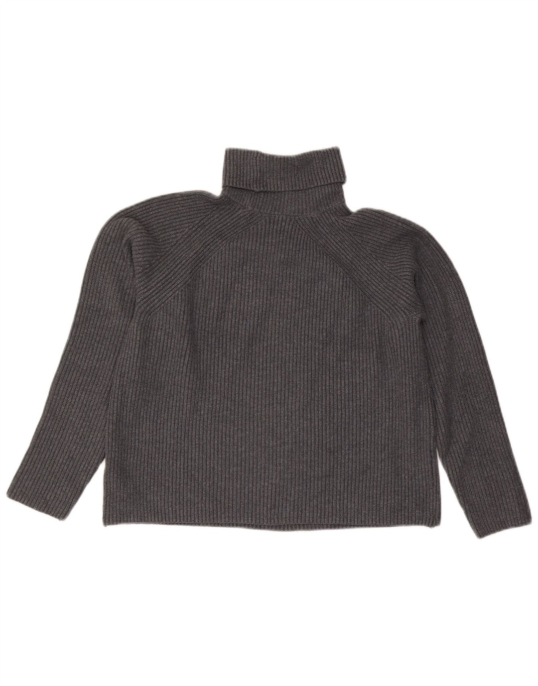 Marks & Spencer Dame Crop Roll Neck Jumper Sweater UK 10 Small Grey