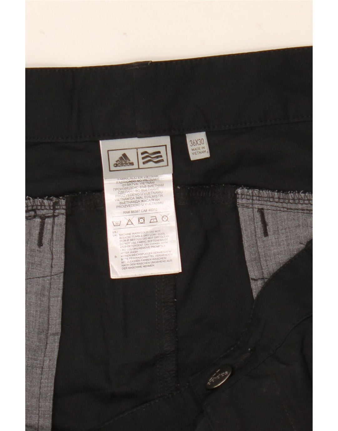 Adidas Herre Slim Chino Bukser W36 L30 Sort Polyester