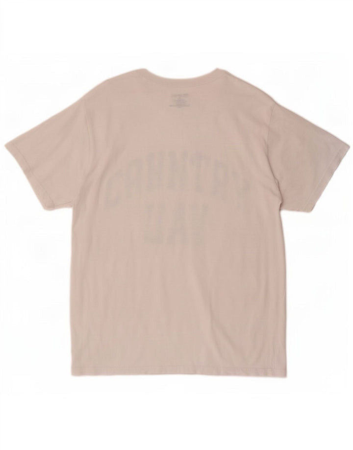 Champion Herre Grafisk T-Shirt Top Medium Hvid Bomuld