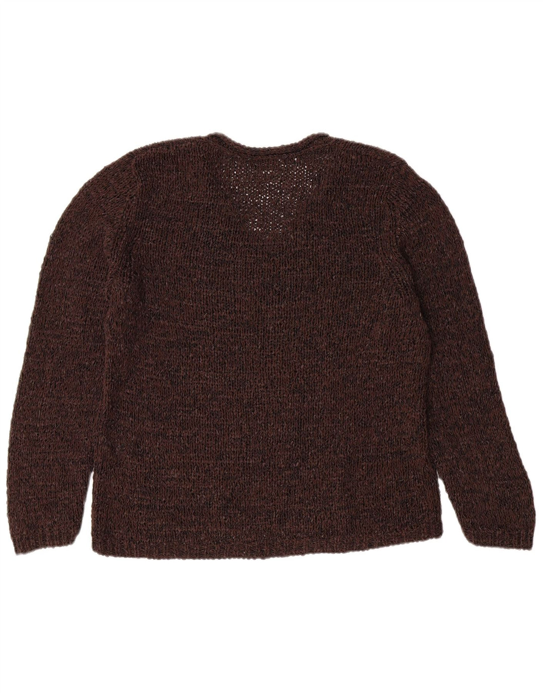 PUBLIC Womens See Through V-Neck Jumper Sweater IT 44 Medium Brown