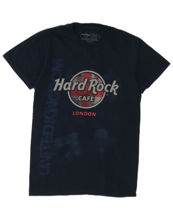 Hard Rock Cafe Herre London Grafisk T-Shirt Top XS Marineblå Bomuld