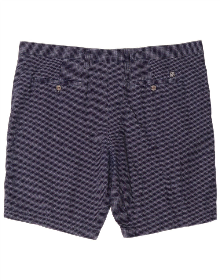 Marks & Spencer Chino Shorts til mænd W40 XL Marineblå ternet bomuld