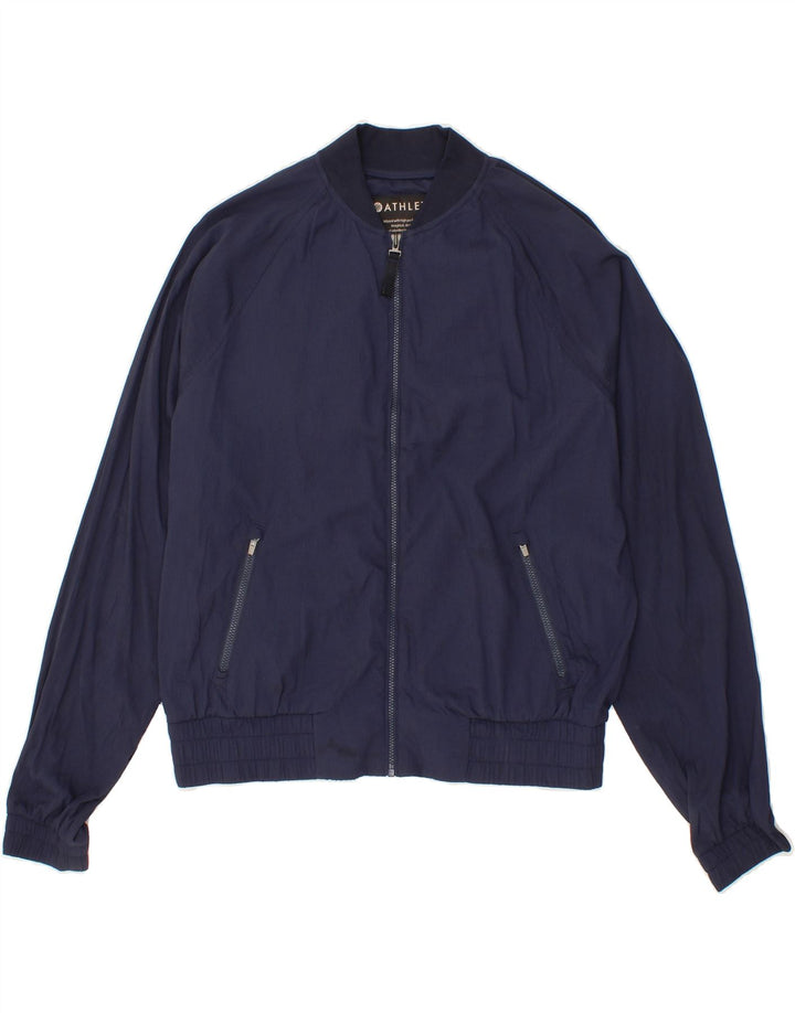 ATHLETA Mens Bomber Jacket UK 34 XS Navy Blue Nylon Vintage Athleta and Second-Hand Athleta from Messina Hembry 