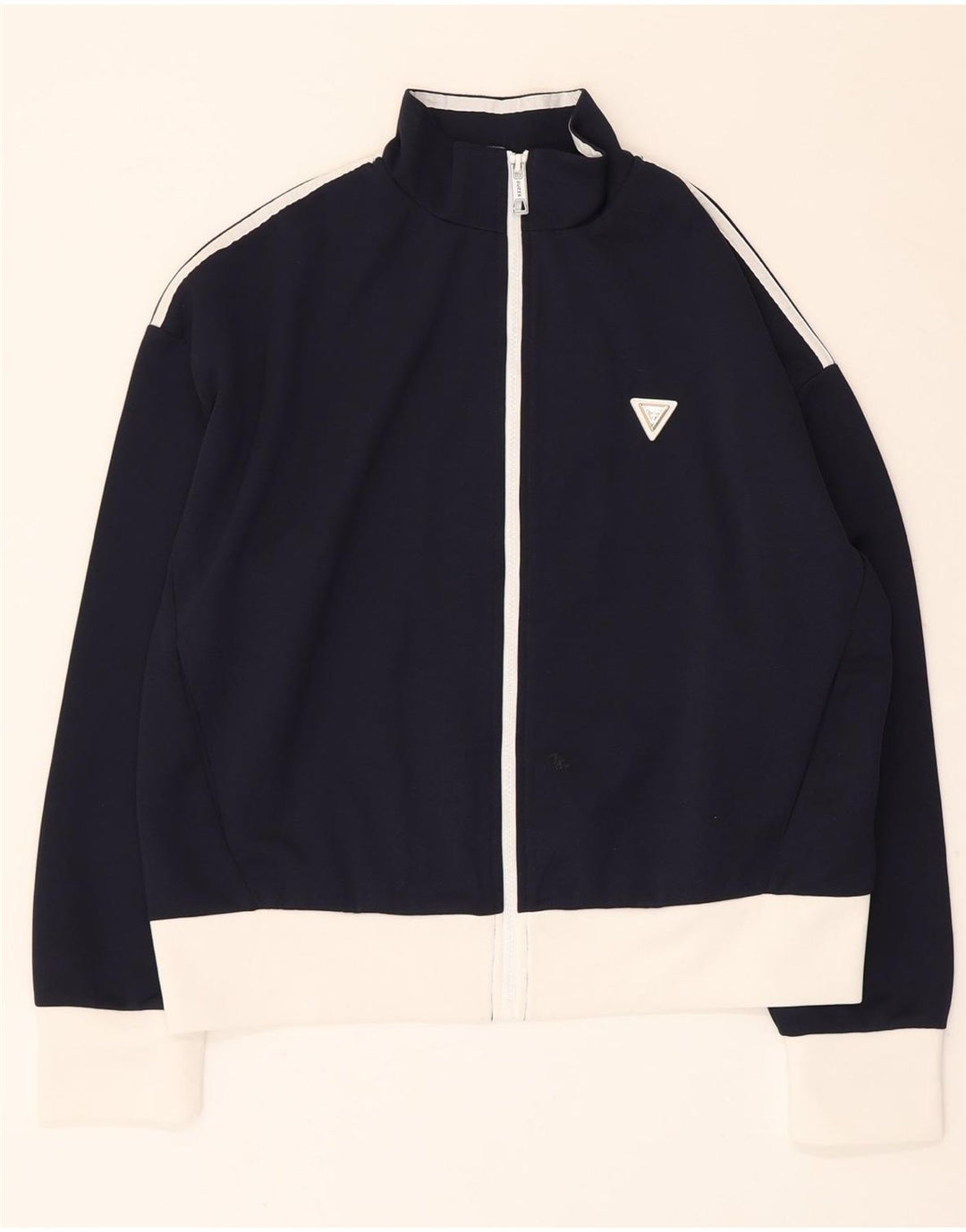 Guess træningsdragt topjakke til kvinder UK 16 Large Navy Blue Colourblock