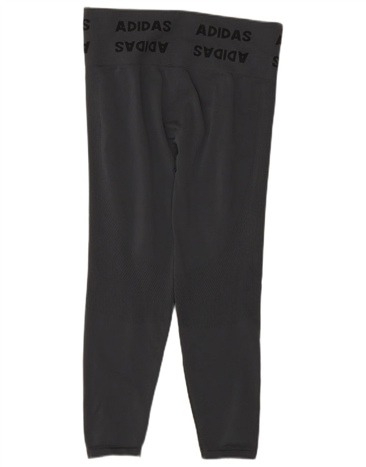 Adidas Dame Grafiske Leggings UK 16/18 Large Grå Polyester