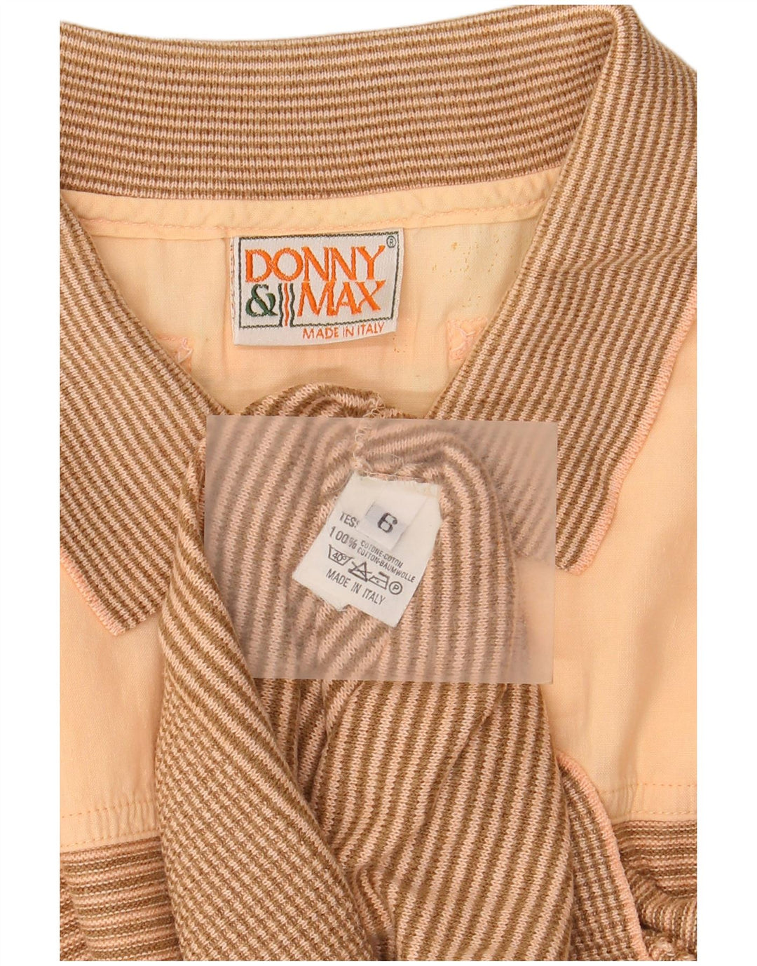 Donny & Max herre poloshirt XL brun stribet bomuld