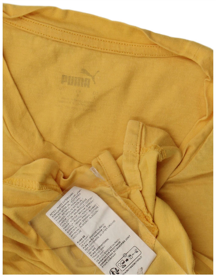 Puma Herre Grafisk T-Shirt Top Stor Gul Bomuld