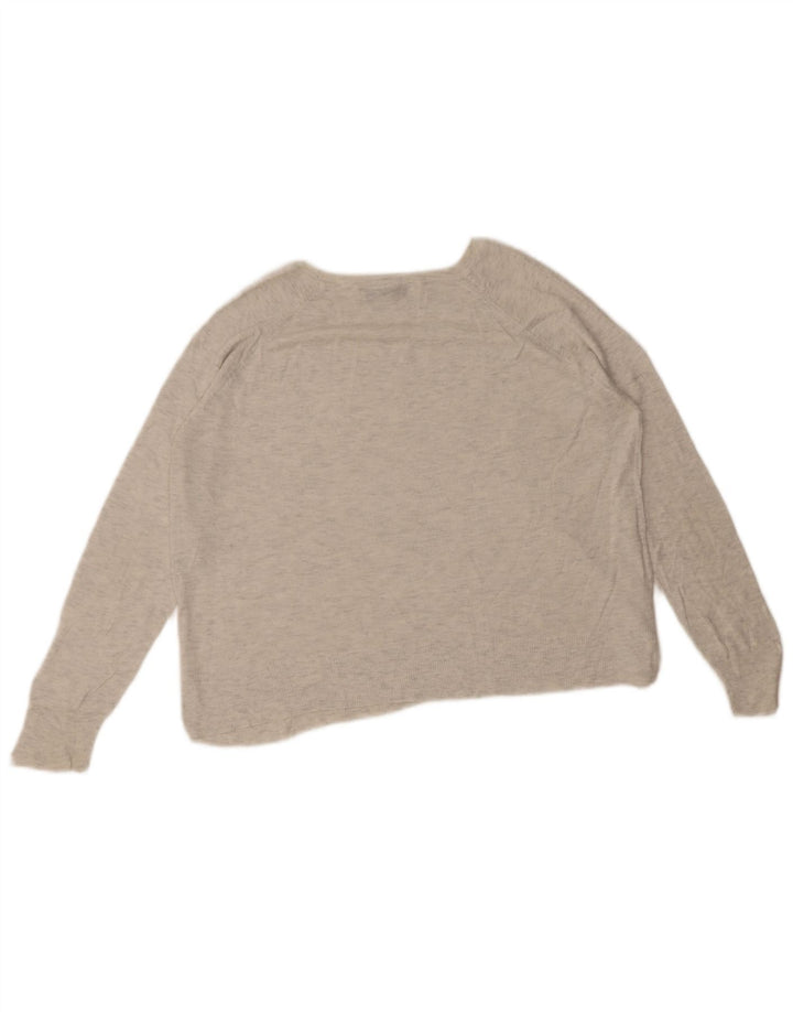 Zara Dame Boat Neck Jumper Sweater UK 14 Medium Grey