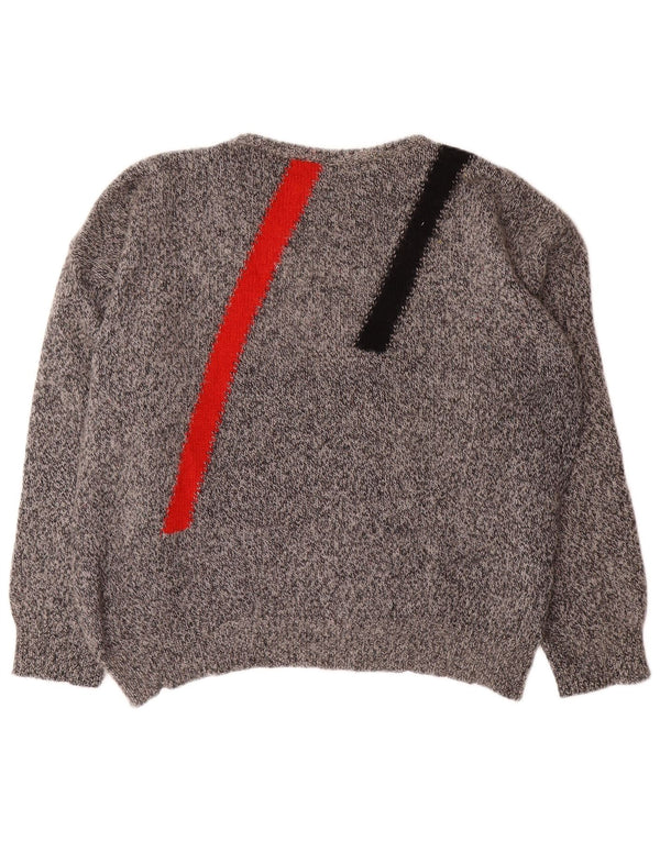 Silvy Herre Boat Neck Jumper Sweater IT 56 XL Grå Colourblock Uld