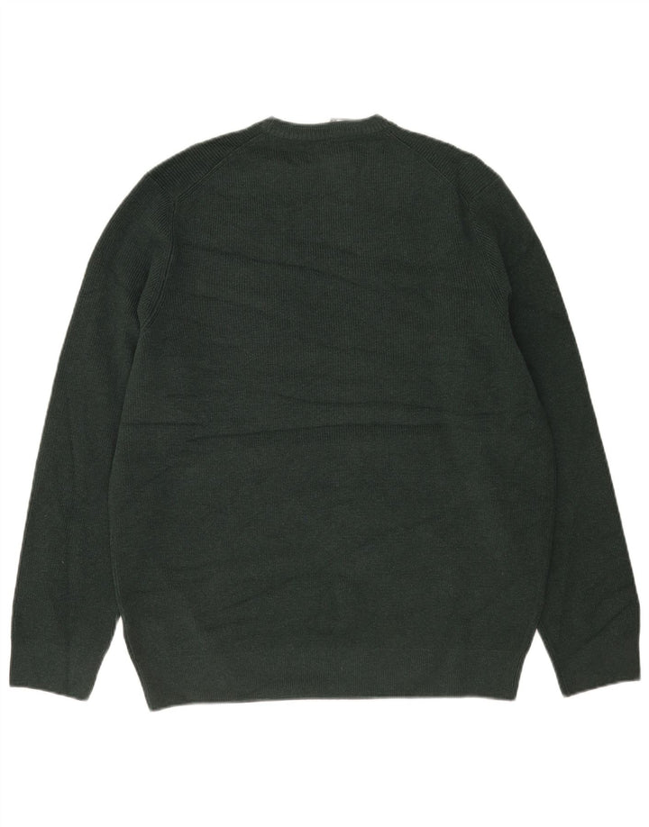 Marks & Spencer Herre sweater med rund hals XL Grøn polyester