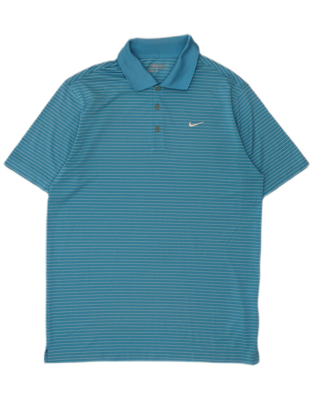 Nike Dri Fit poloshirt til mænd mellemblå nålestribet polyester