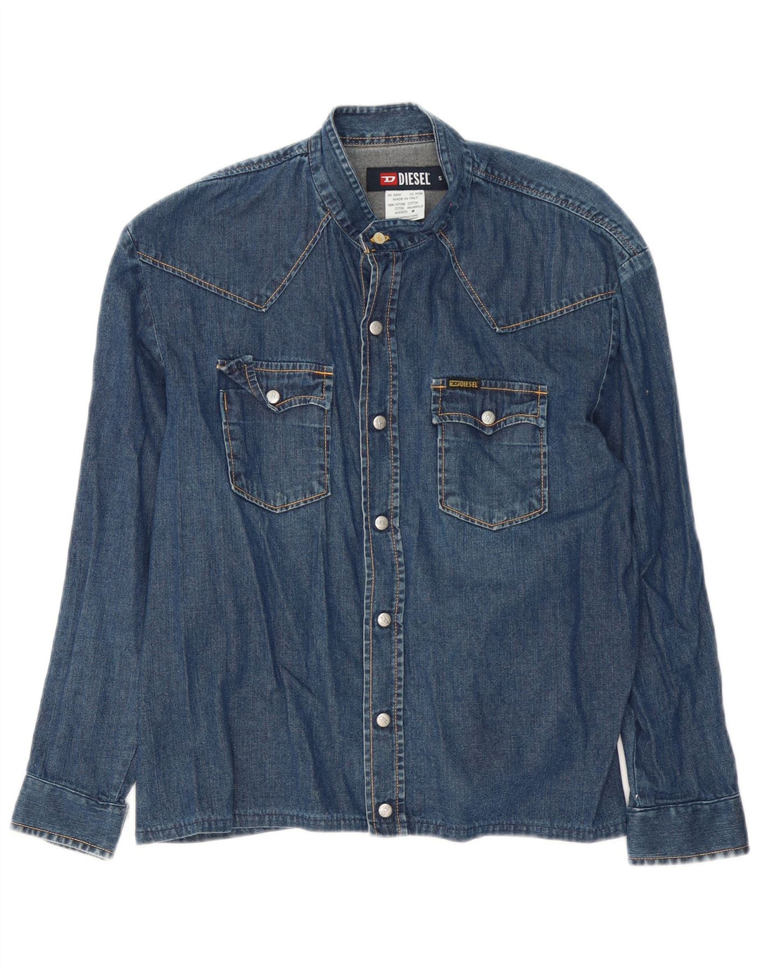 Diesel Dame Denim Skjorte Lille Blå Bomuld