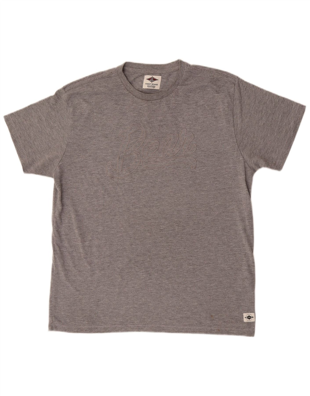 Bear Herre Grafisk T-Shirt Top XL Grå Flecked Polyester