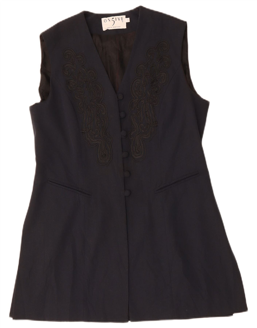 SPORTSTAFF Dame 6-knaps blazerjakke IT 44 Medium Marineblå Paisley