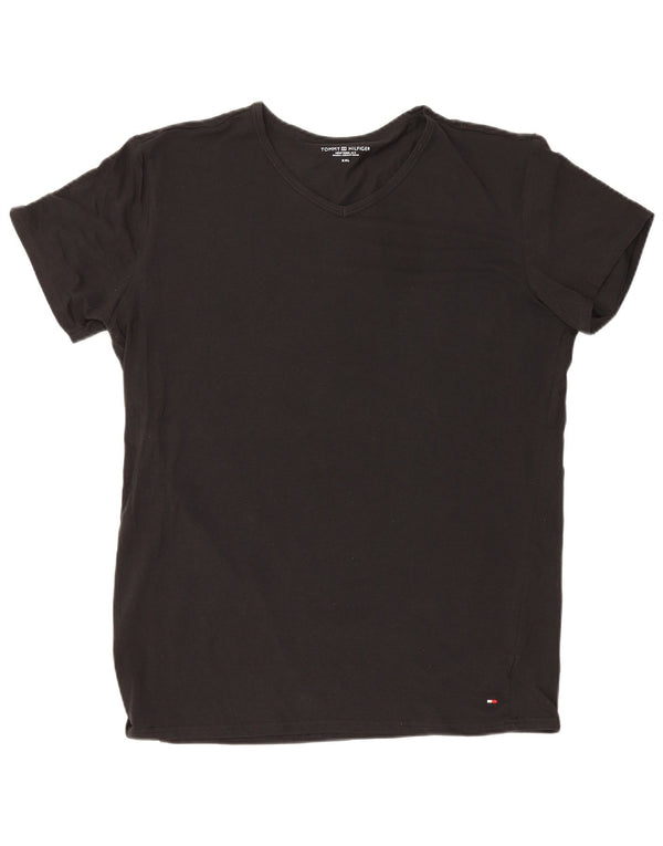 Tommy Hilfiger Herre T-Shirt Top 2XL Sort Bomuld