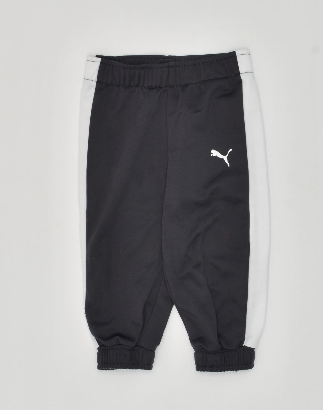 PUMA Baby Boys Tracksuit Trousers 9-12 Months Black Colourblock Polyester | Vintage Puma | Thrift | Second-Hand Puma | Used Clothing | Messina Hembry 
