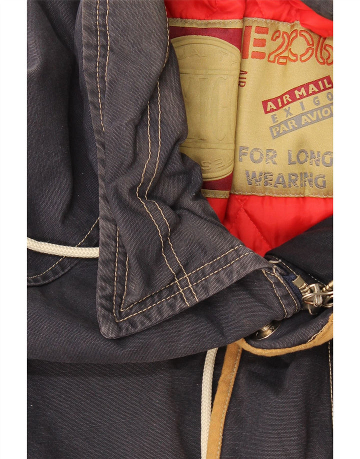 Vintage Herre Windbreaker Jacket UK 44 2XL Navy Blue