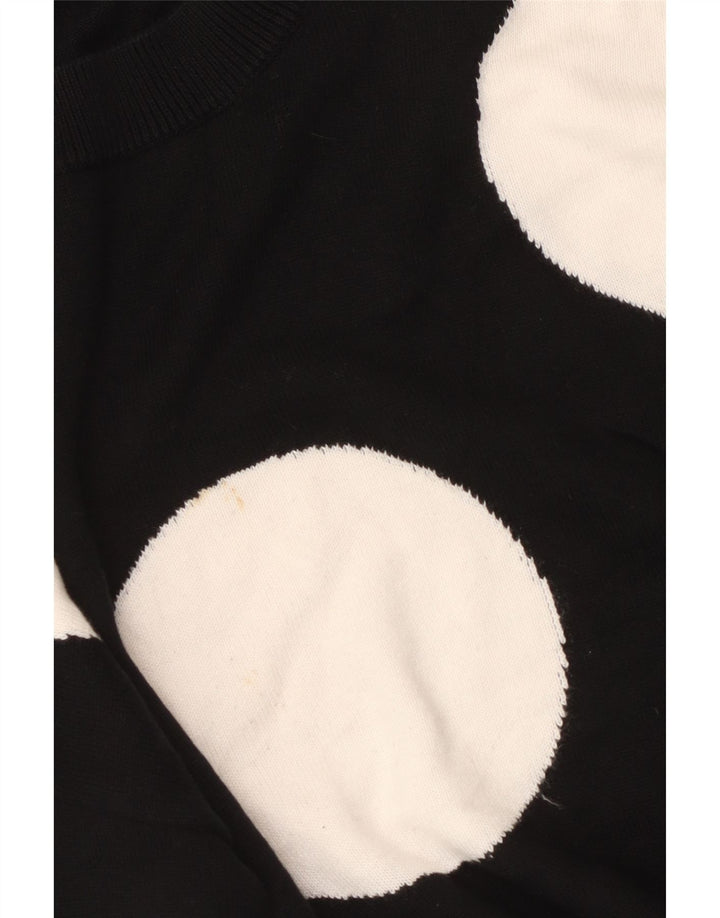 French Connection Dame Crew Neck Jumper Sweater UK 10 Small Black Spotted
