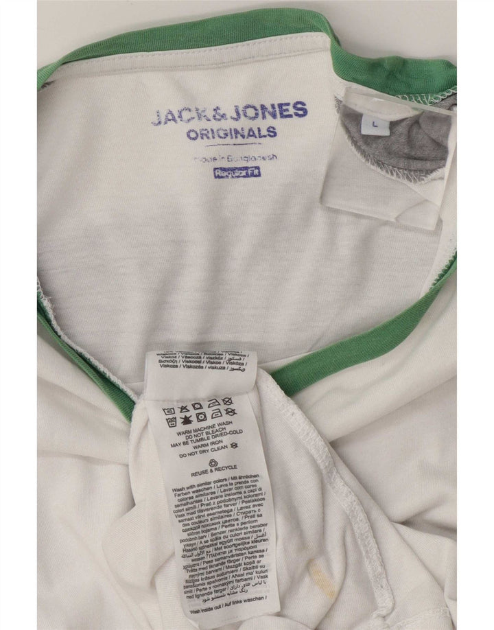 Jack & Jones Herre Regular Fit Top Langærmet Stor hvid Colourblock