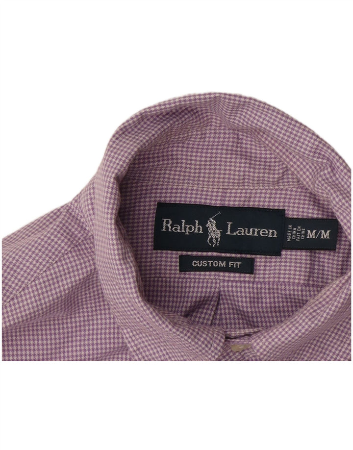 Ralph Lauren Herre Custom Fit skjorte Medium Lilla Houndstooth Bomuld