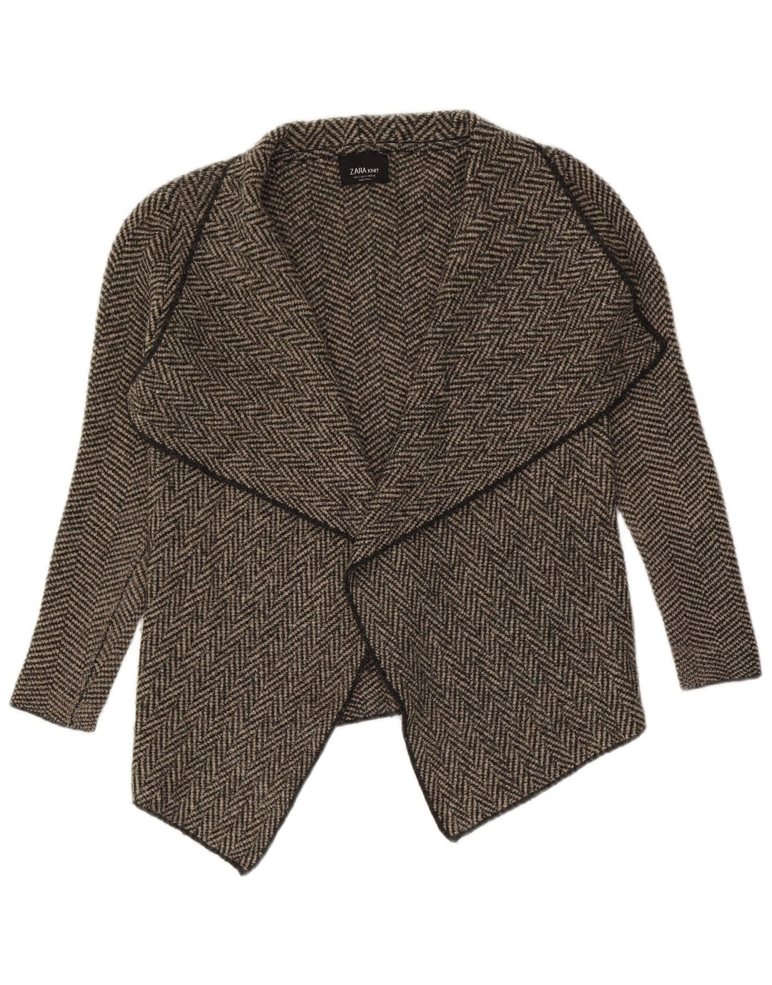 Zara Womens Asymmetrisk Open Cardigan Sweater UK 10 Small Grey Sildeben