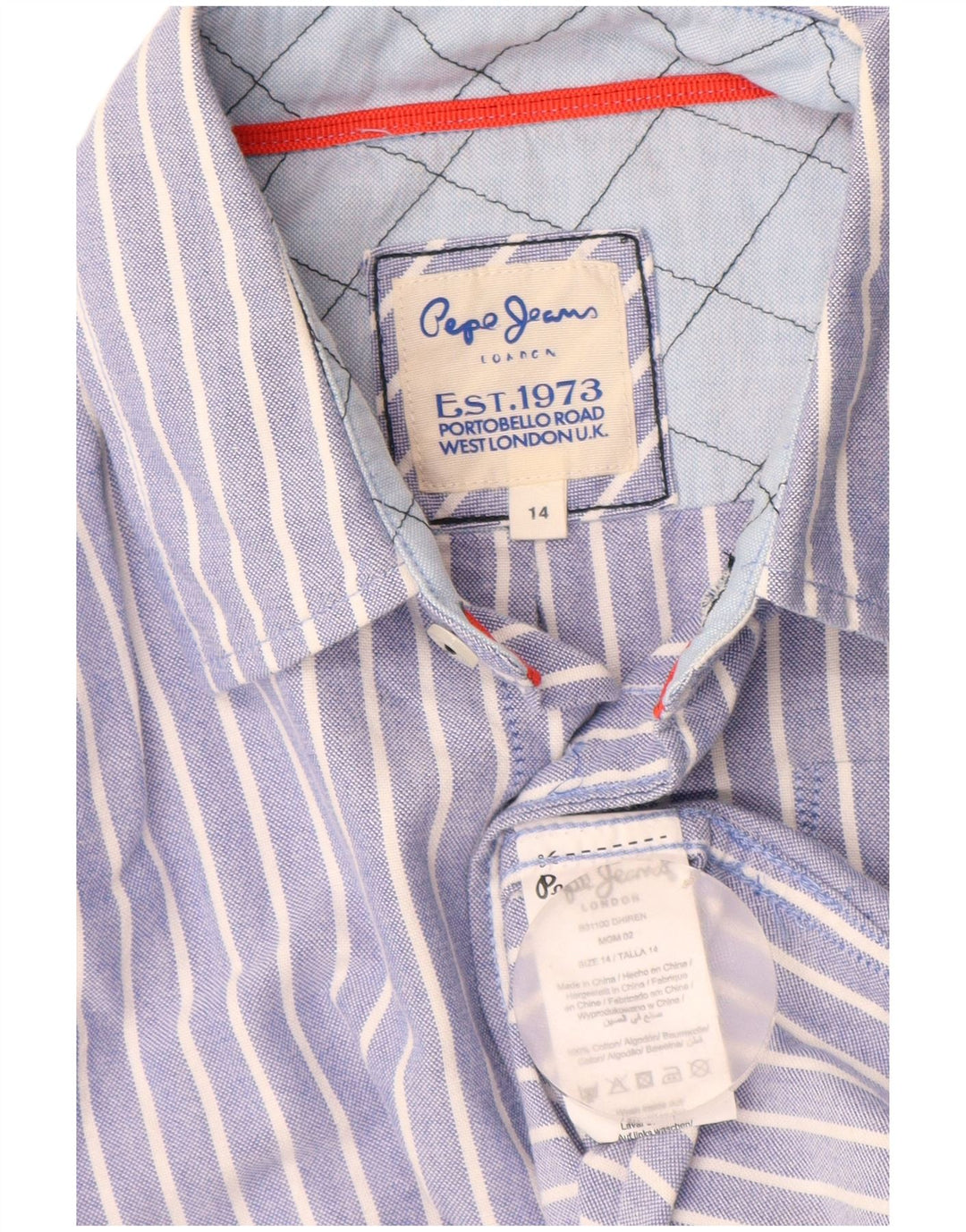 PEPE Jeans drengeskjorte 13-14 år blå stribet bomuld