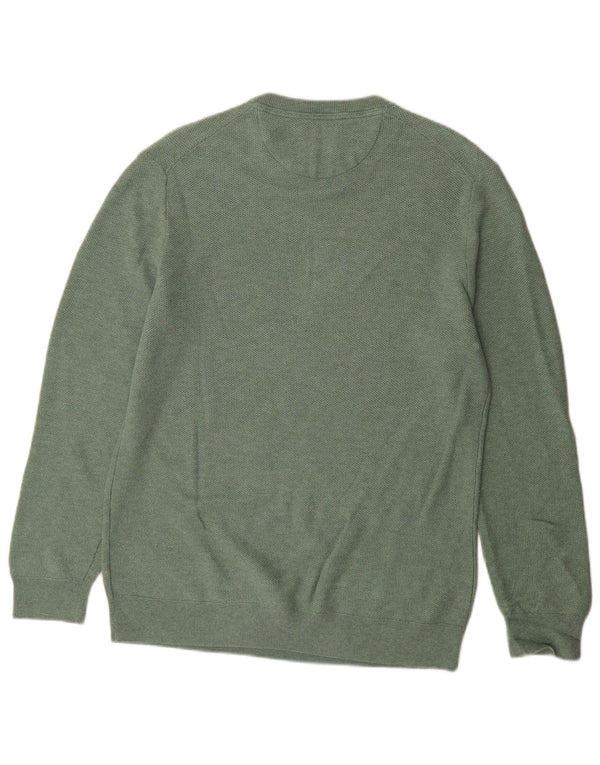 White Stuff Herre Crew Neck Jumper Sweater Medium Green Bomuld