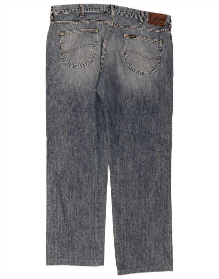Lee Mens Seattle Straight Jeans W40 L31 Blå Bomuld
