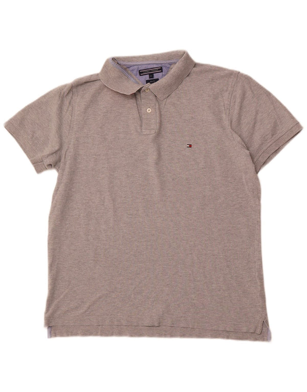 TOMMY HILFIGER Herre Slim Fit Polo Shirt XL Grå Bomuld