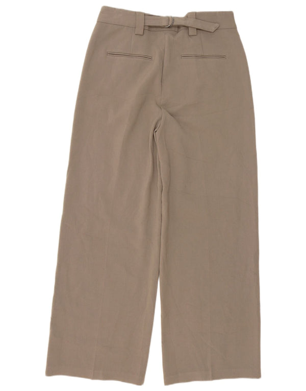 Marks & Spencer Womens High Waist Chino Trousers UK 12 Medium W30 L30 Grey