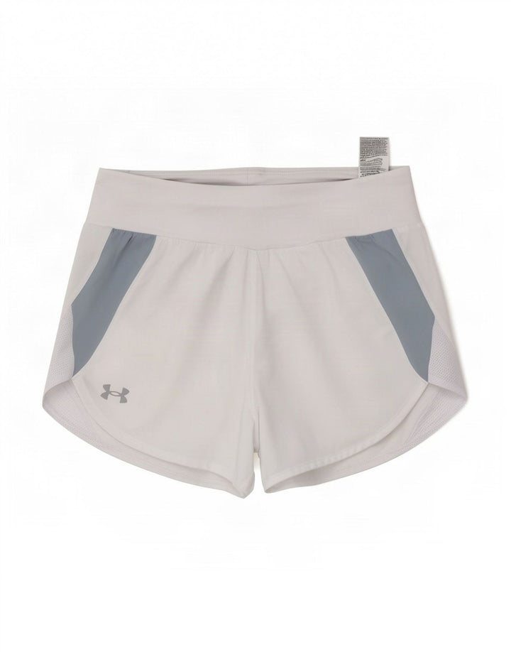 Under Armour Sportsshorts til kvinder UK 10 Small White Colourblock Polyester