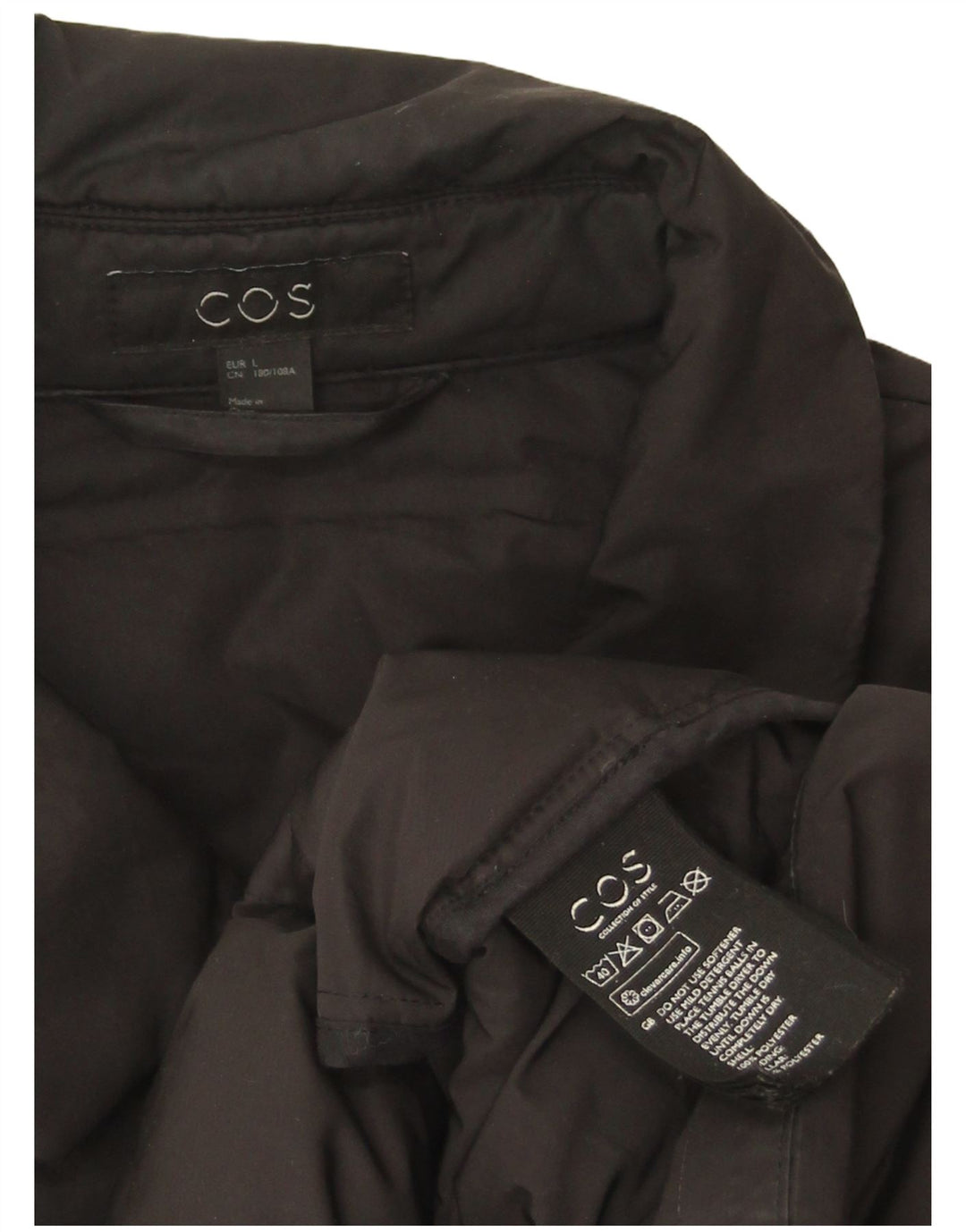 Cos Herre polstret jakke UK 40 Large Black Polyester