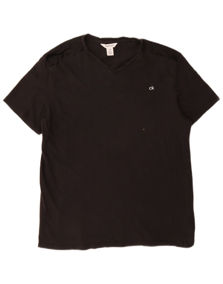 CALVIN KLEIN Herre grafisk T-shirt Top Lille sort bomuld