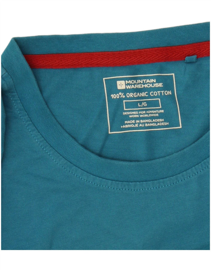 Mountain Warehouse Herre Grafisk T-Shirt Top Stor Blå Bomuld