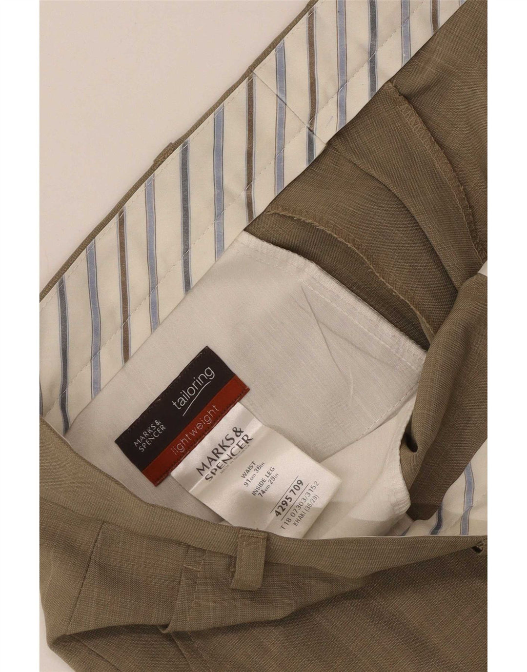 Marks & Spencer bukser med lige jakkesæt til kvinder W36 L29 Khaki Polyester