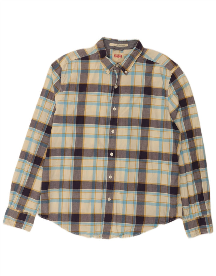 Levi's Herre Standard Fit skjorte Stor beige ternet bomuld