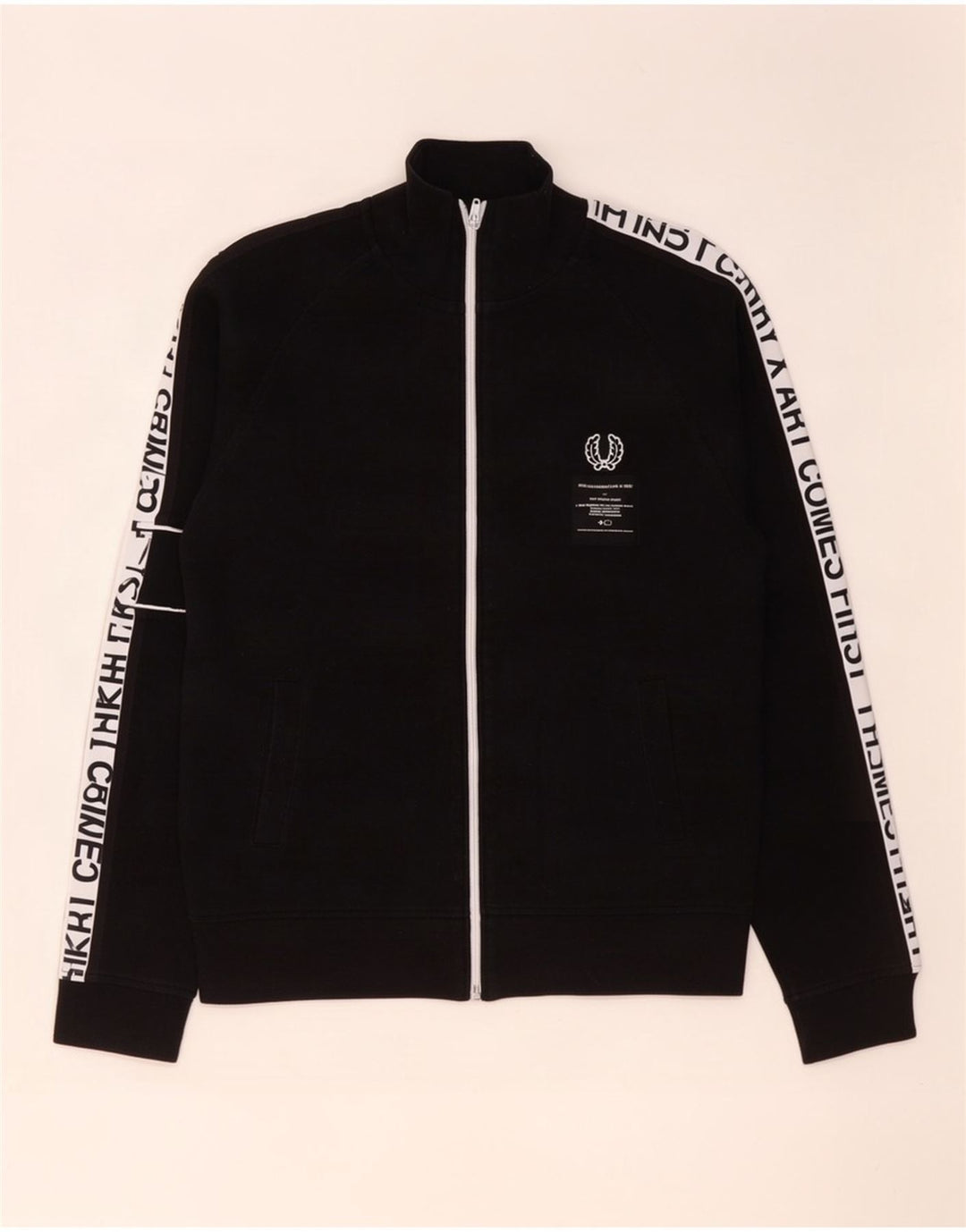 Fred Perry Herre grafisk træningsdragt Top jakke Lille sort Colourblock Bomuld