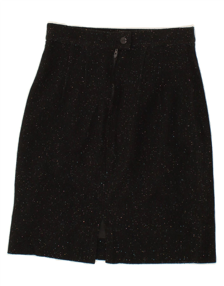 VINTAGE Womens Midi Skirt UK 12 Medium W28  Black Flecked Vintage Vintage and Second-Hand Vintage from Messina Hembry 