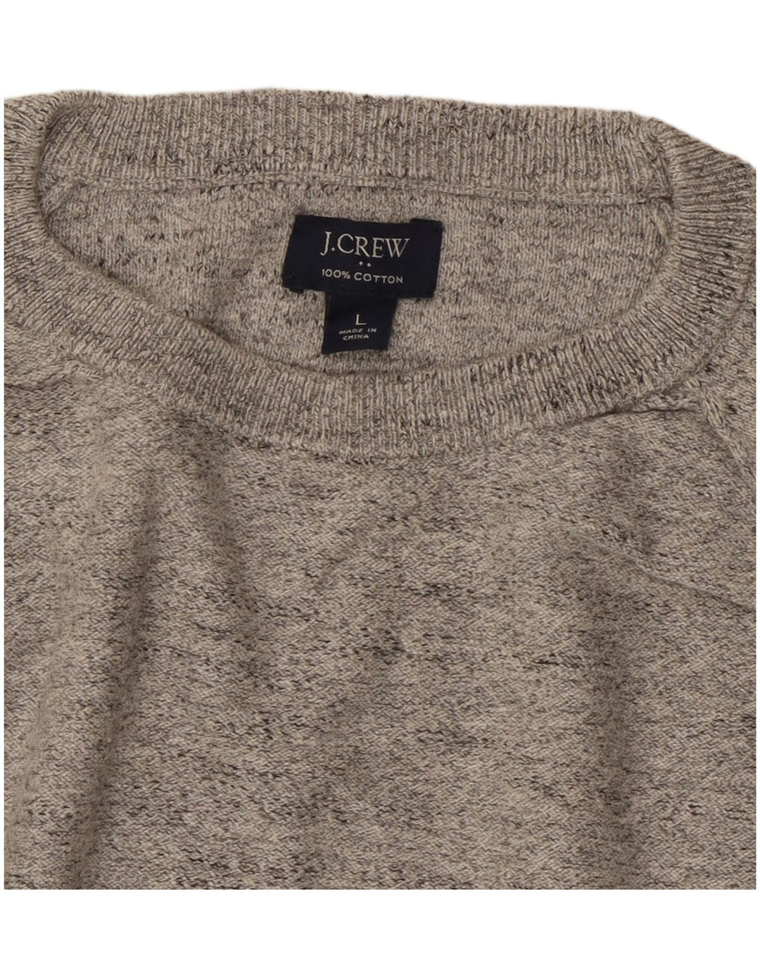 J. Crew Herre trøje med rund hals, stor grå flækket bomuld