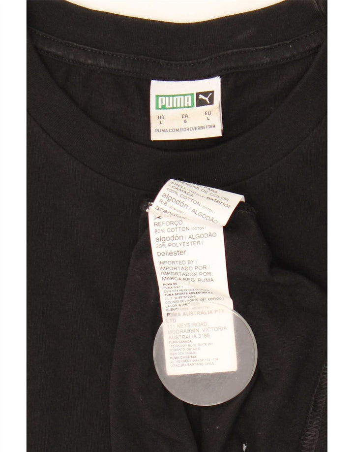 Puma Herre T-Shirt Top Stor Sort Bomuld