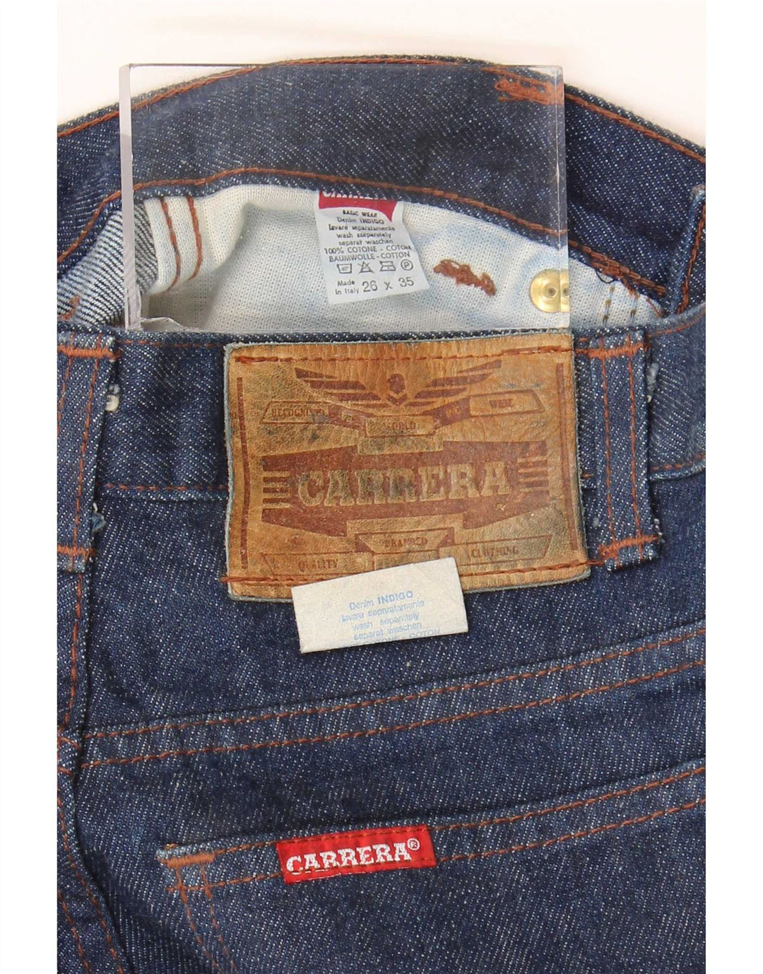 Carrera lige jeans til kvinder W26 L35 marineblå bomuld