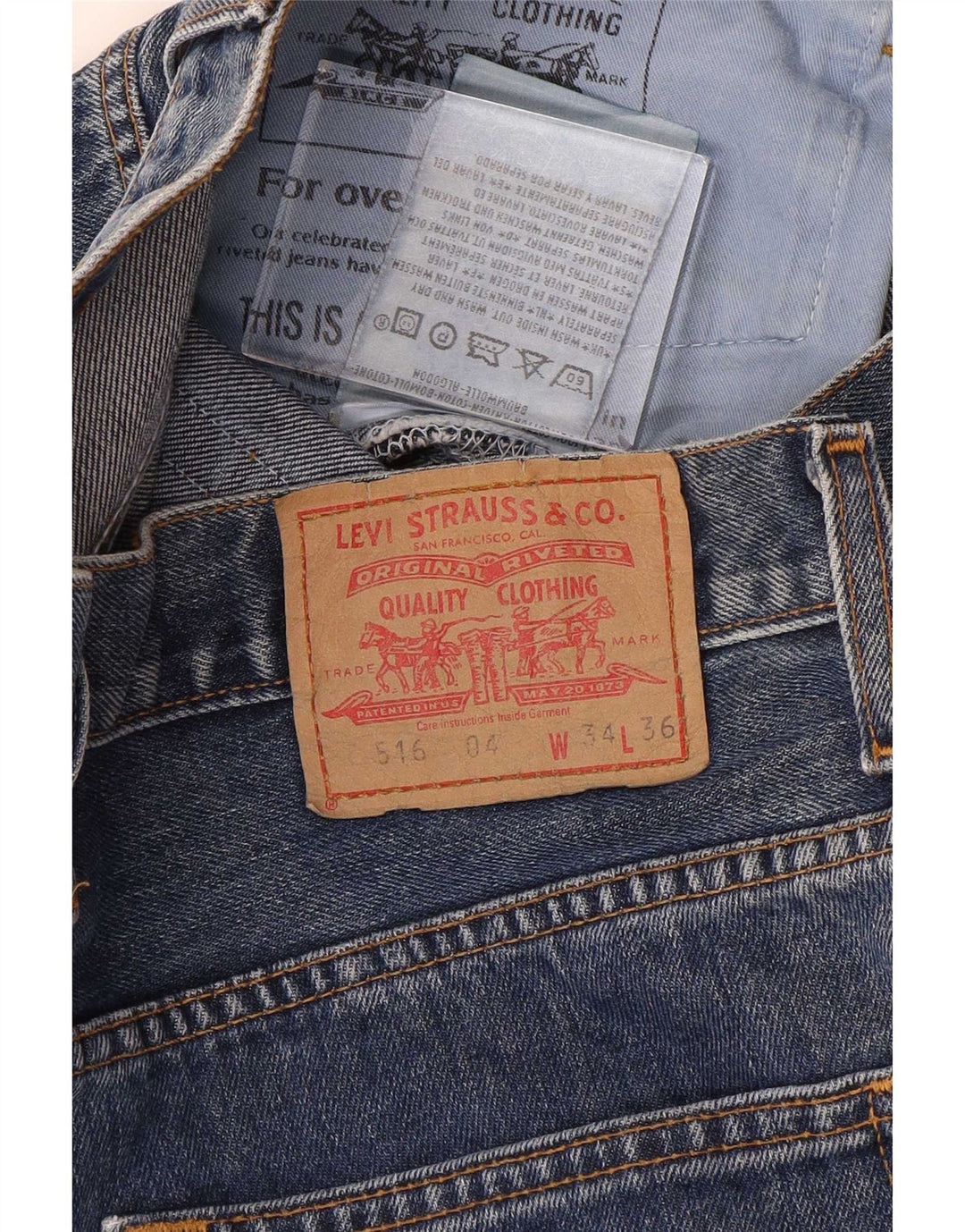 Levi's Dame 516 Højtaljede Bootcut Jeans W34 L36 Blå Bomuld