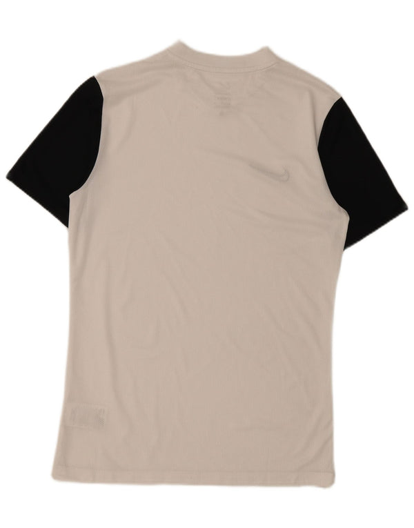 Nike Herre Dri Fit Slim T-Shirt Top Medium White Colourblock Polyester