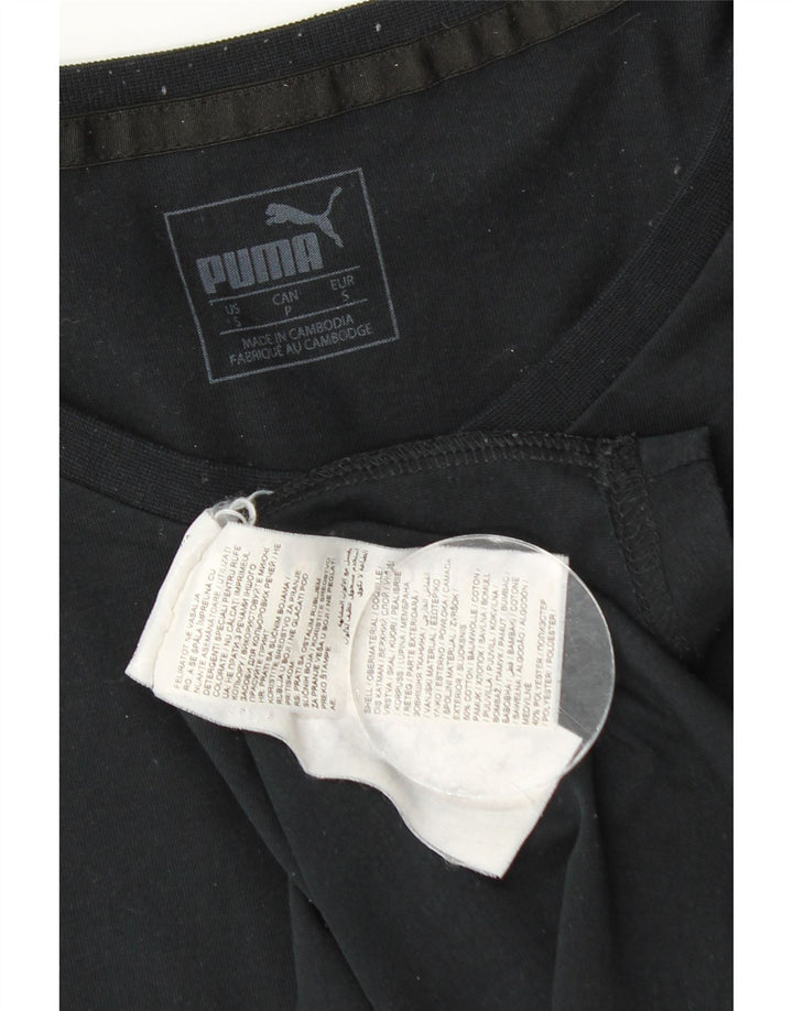 Puma Herre T-shirt Top Lille sort Flecked Bomuld