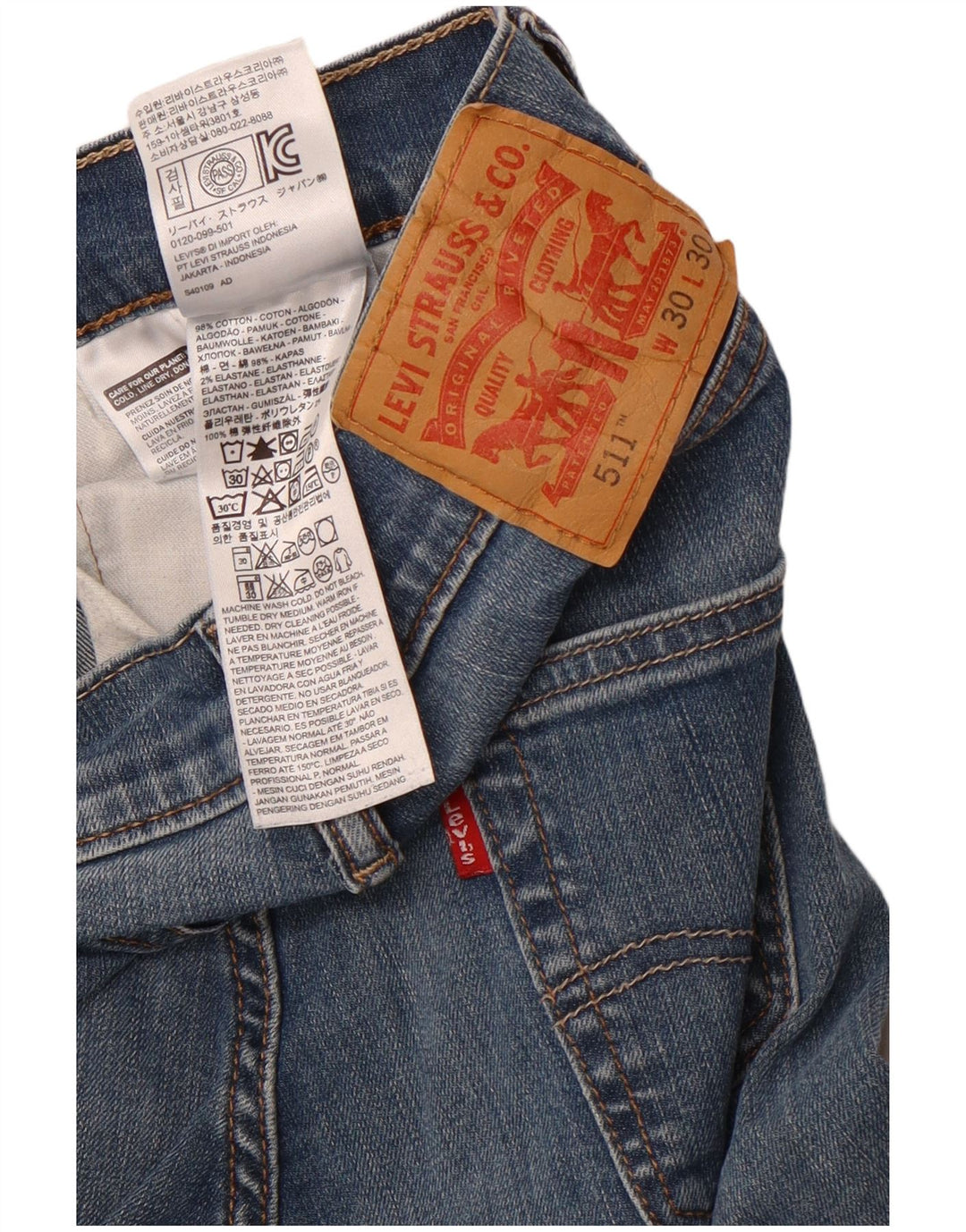 Levi's Herre 511 Slim Jeans W30 L30 Blå Bomuld
