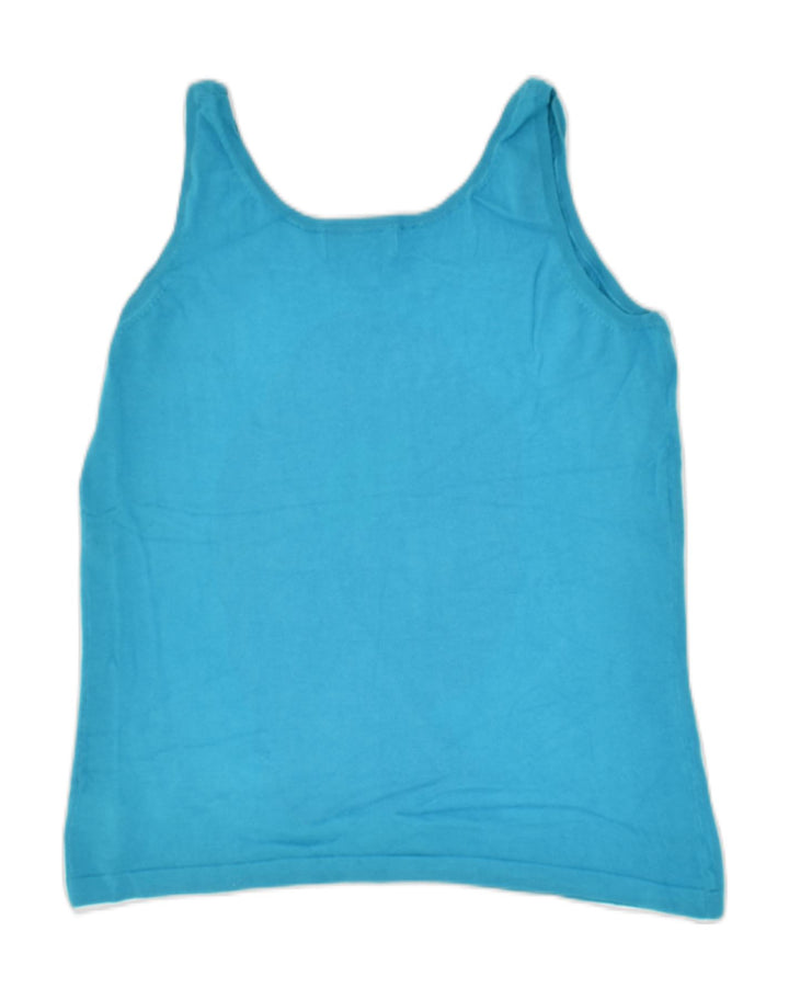 EDDIE BAUER Womens Stretch Vest Top UK 14 Medium Blue Cotton | Vintage Eddie Bauer | Thrift | Second-Hand Eddie Bauer | Used Clothing | Messina Hembry 