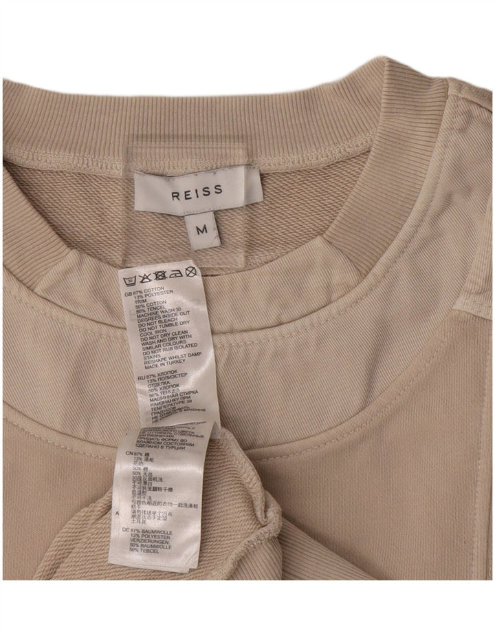 REISS Sweatshirt Jumper UK 14 Medium Beige Bomuld