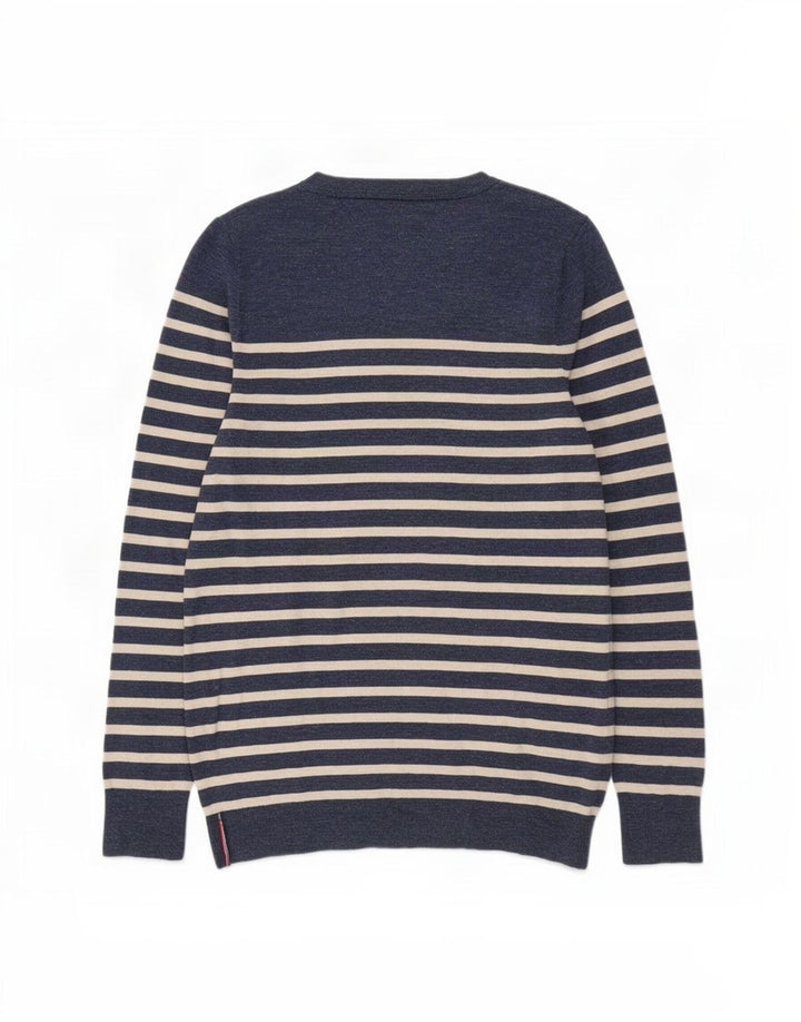 Tommy Hilfiger Herre Boat Neck Jumper Sweater Medium Marineblå Stribet